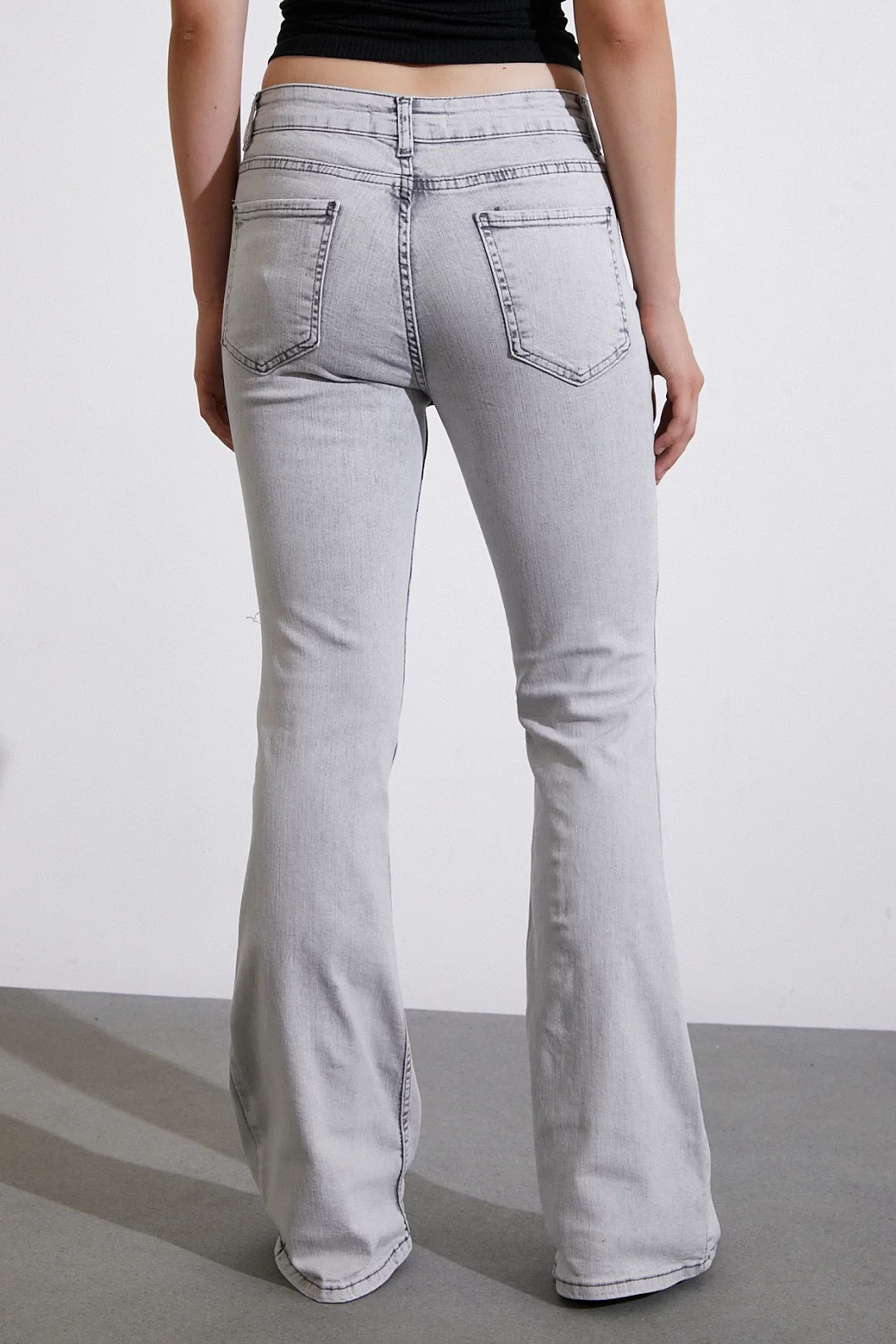 High Waist Wide Leg Jeans in Gray