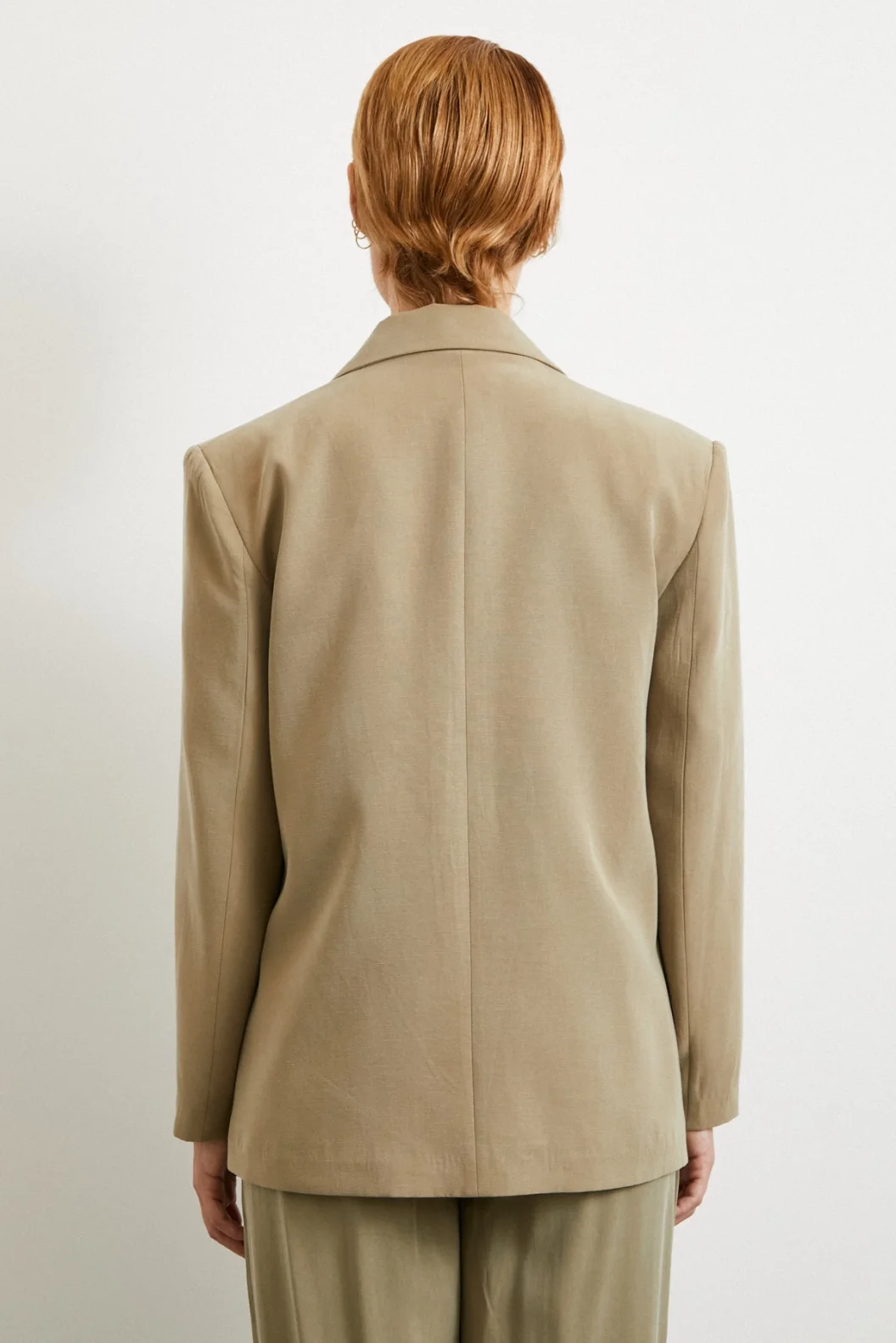 بلیزر قطني مزدوج الأزرار - اللون الخردلي