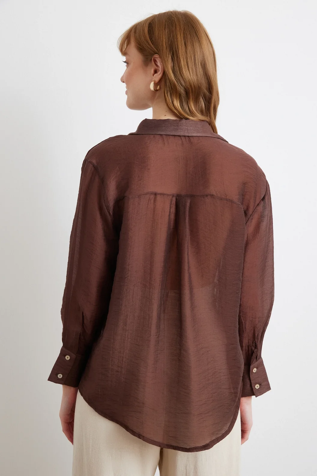 Feines Modalhemd in Braun