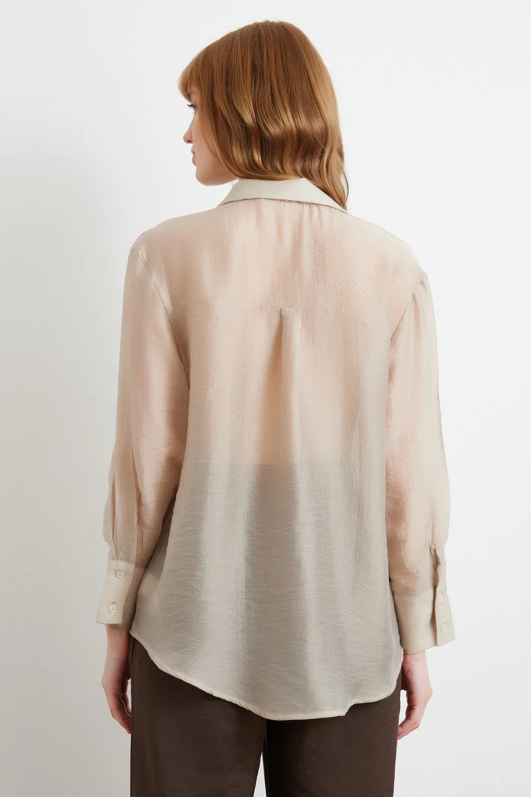 قميص نومودال رقيق بيج