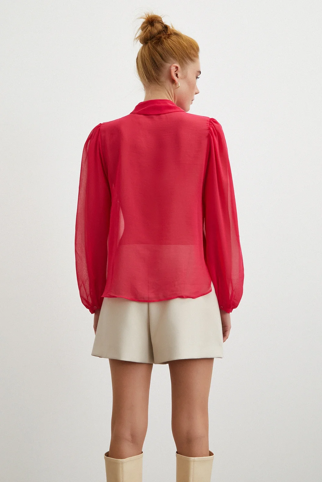 Ruffled Shirt Fuchsia