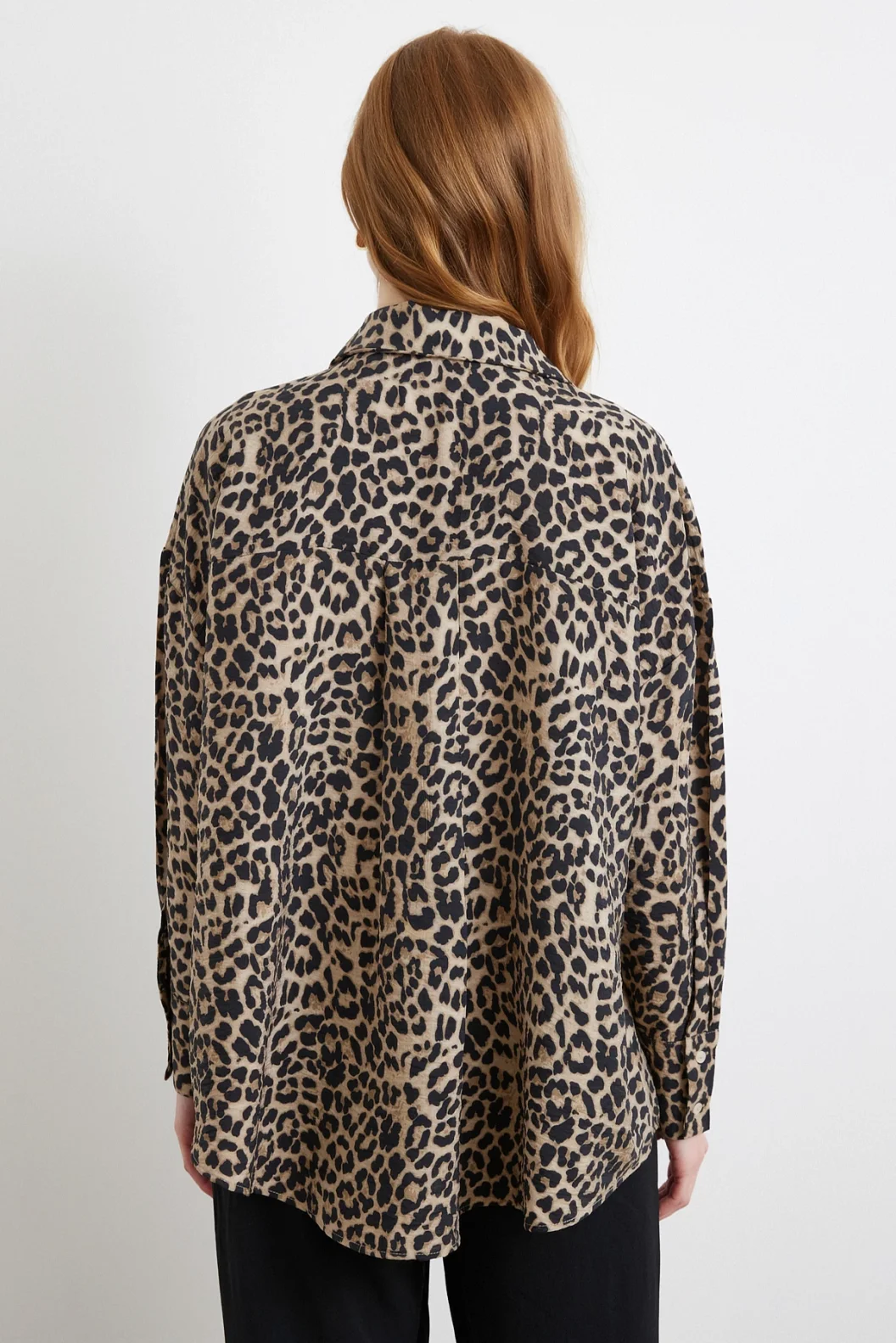 Leopardenmuster Java-Hemd Schwarz