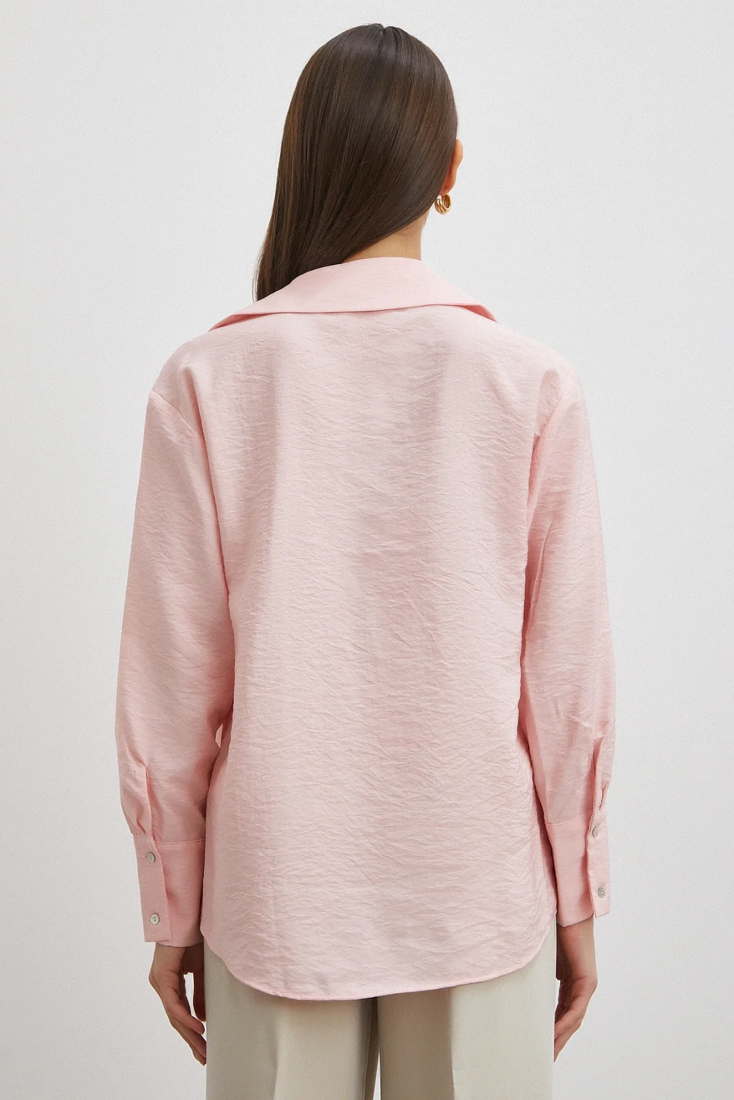 Viskon Pamuk Gömlek Pembe