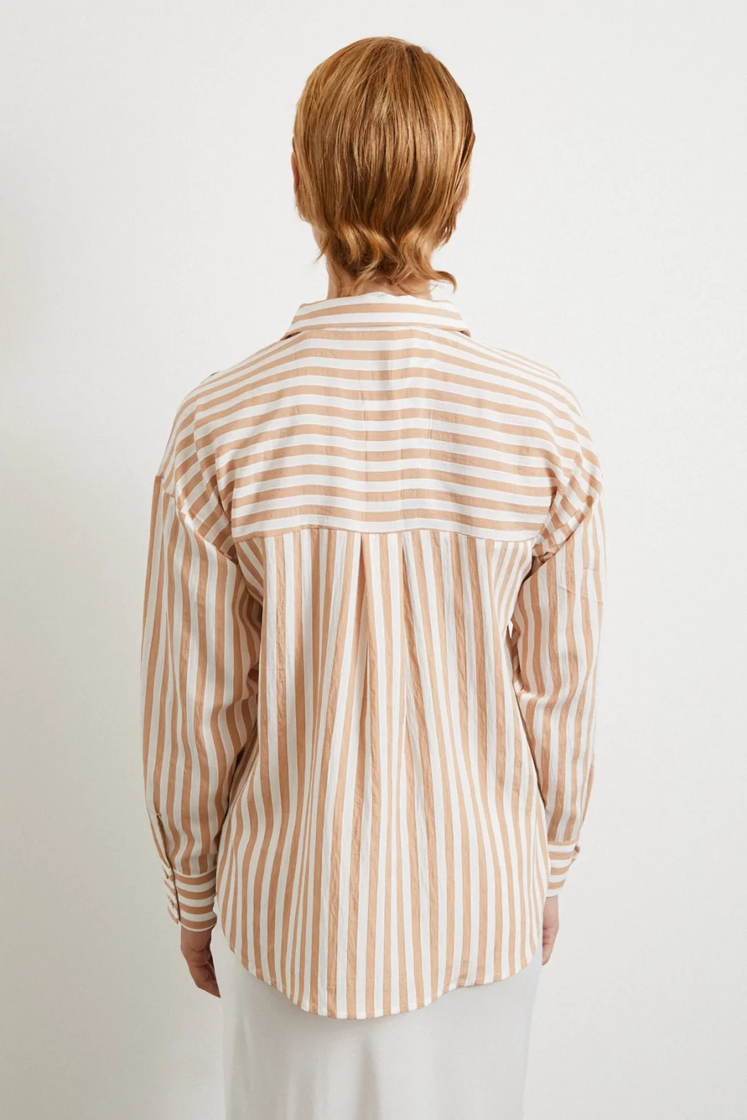 Multi Striped Pocket Shirt Camel