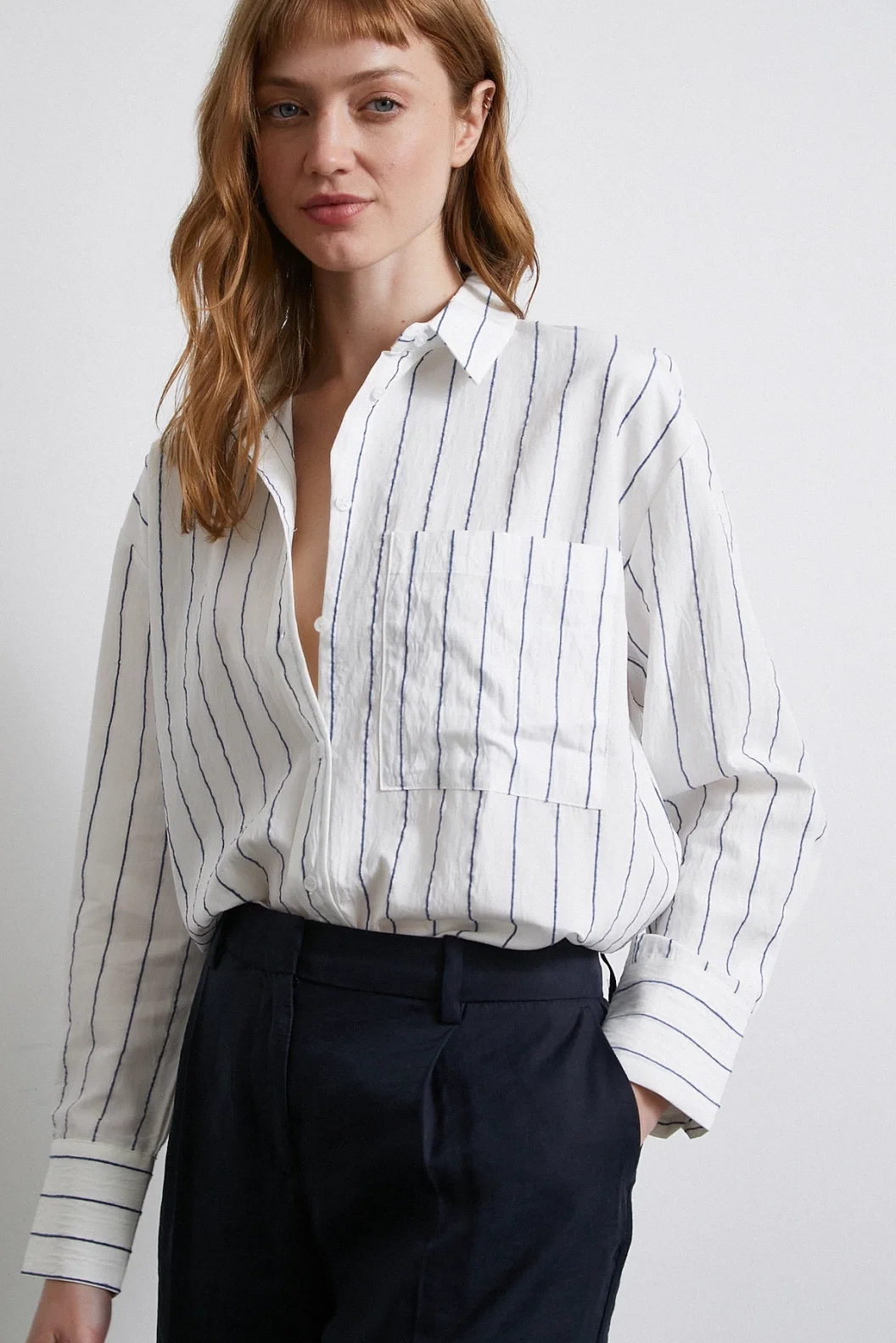 Striped Pocket Shirt Indigo