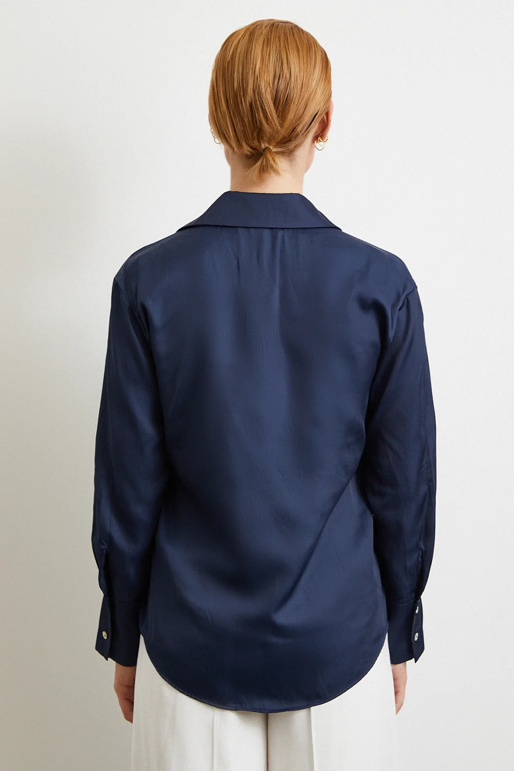 Diagonal Desen Gömlek Lacivert