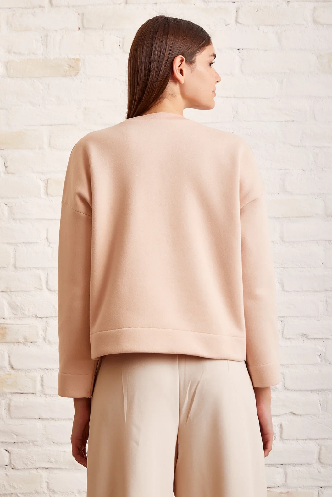 Fahrradkragen Oversize Sweatshirt Lachs