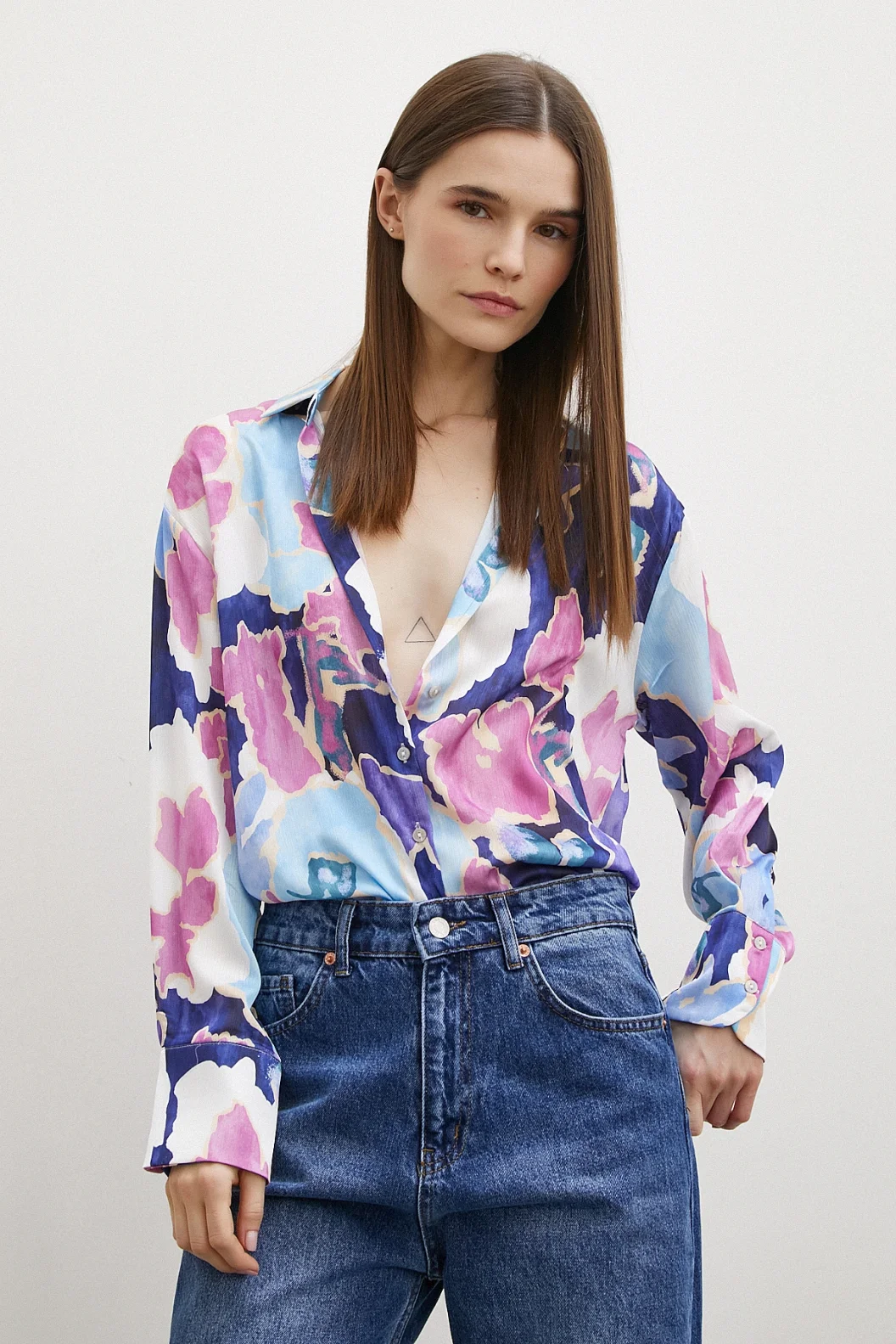 Patterned Waffle Shirt Navy