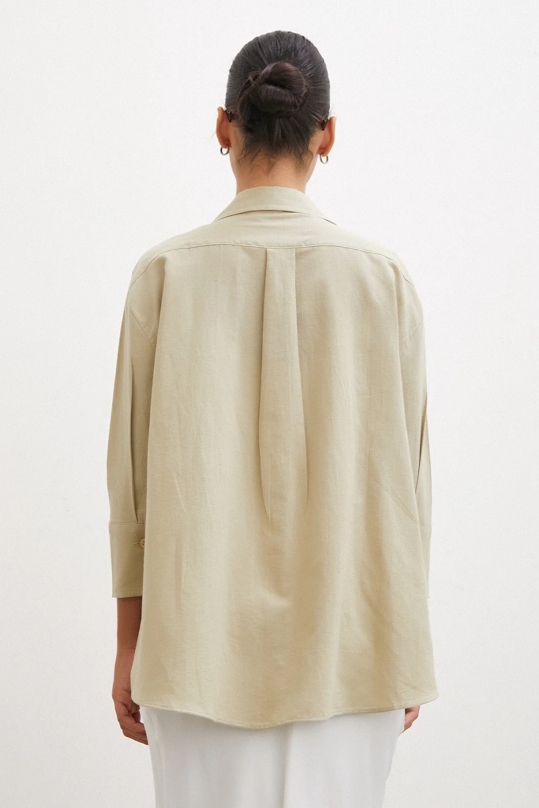 قميص كم طويل للفقراء بفتحة - أخضر