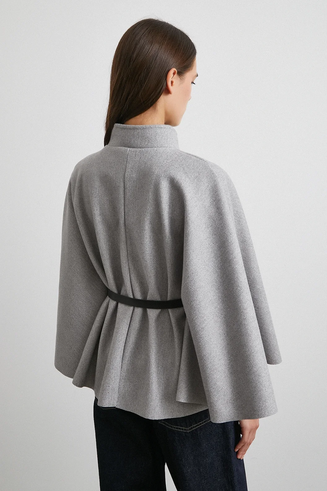 Kemerli Kaşe Panço Gri