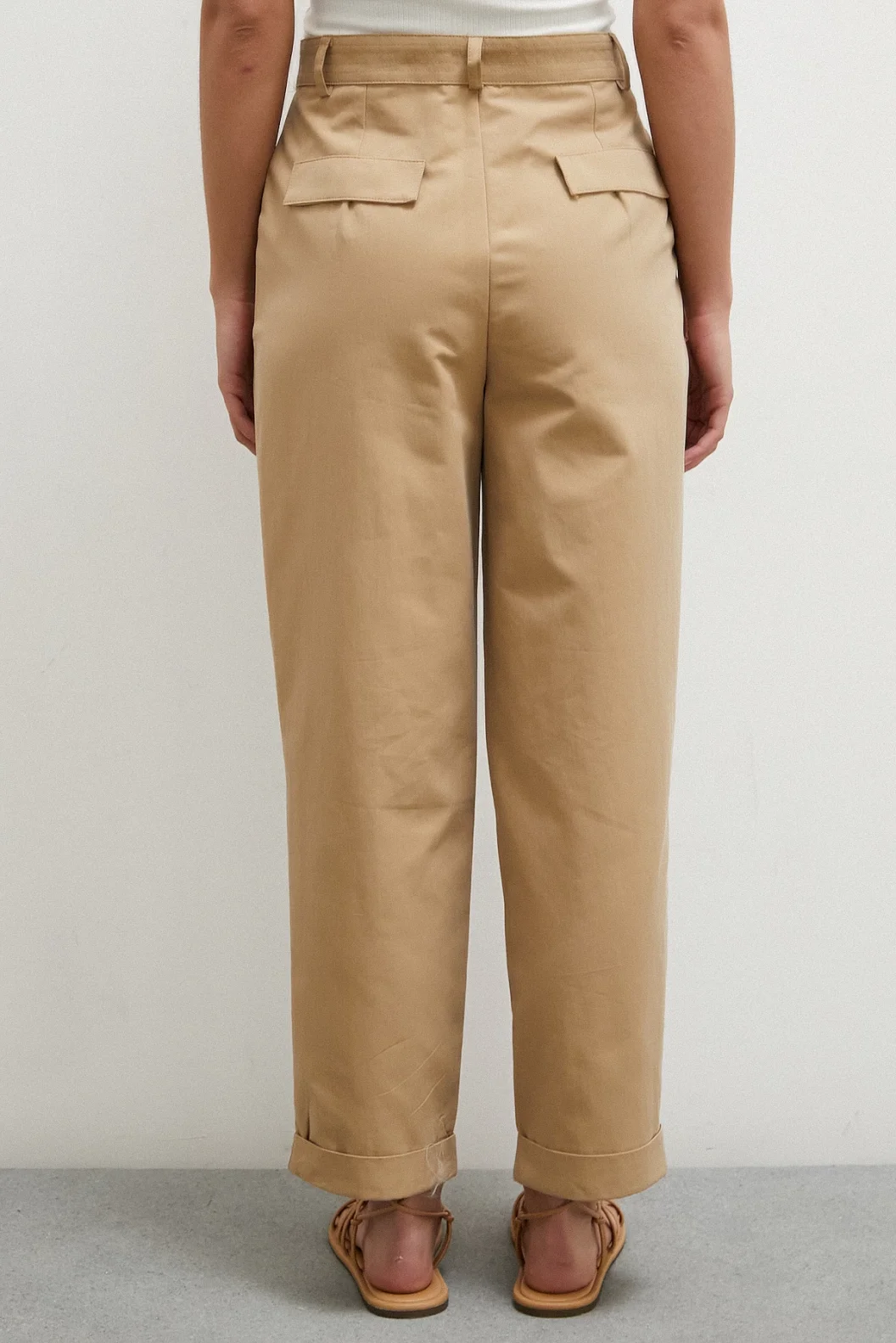 Double-Cuffed Pants Beige