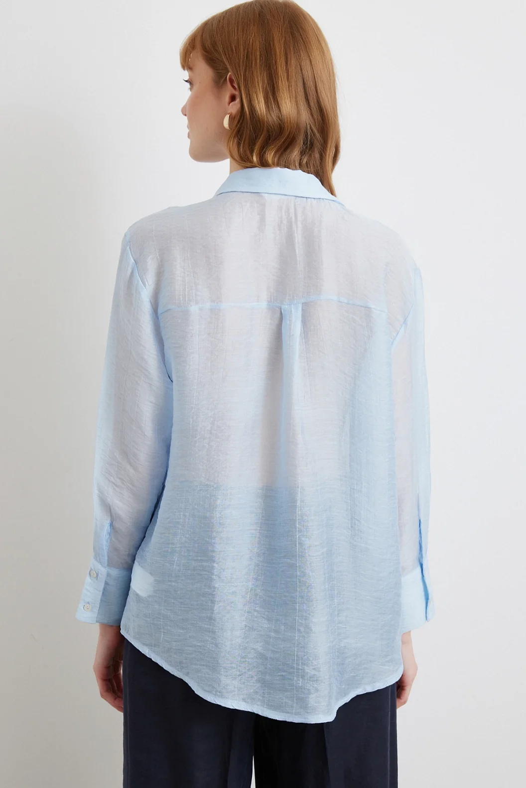 İnce Modal Gömlek Mavi
