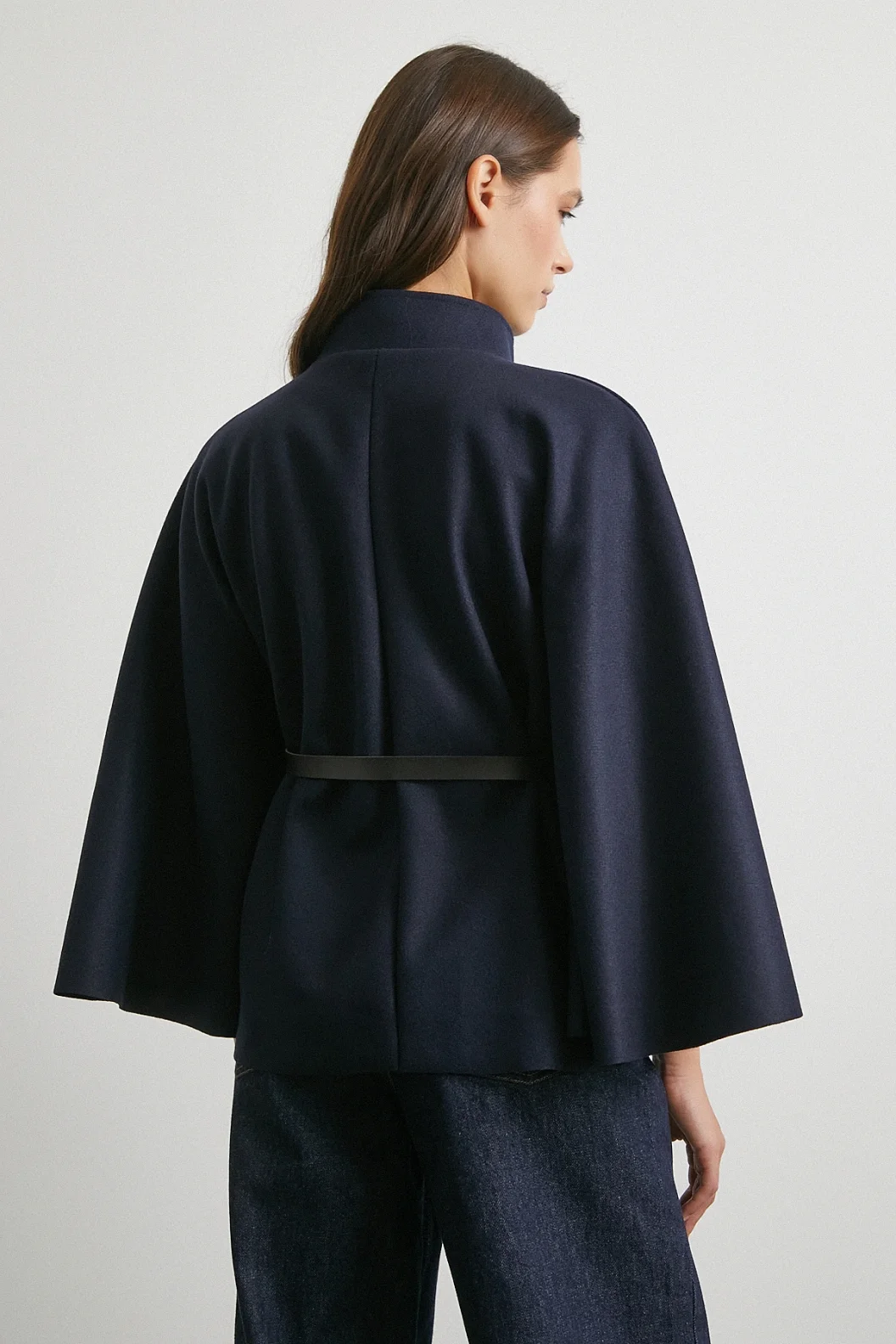 Kemerli Kaşe Panço Lacivert