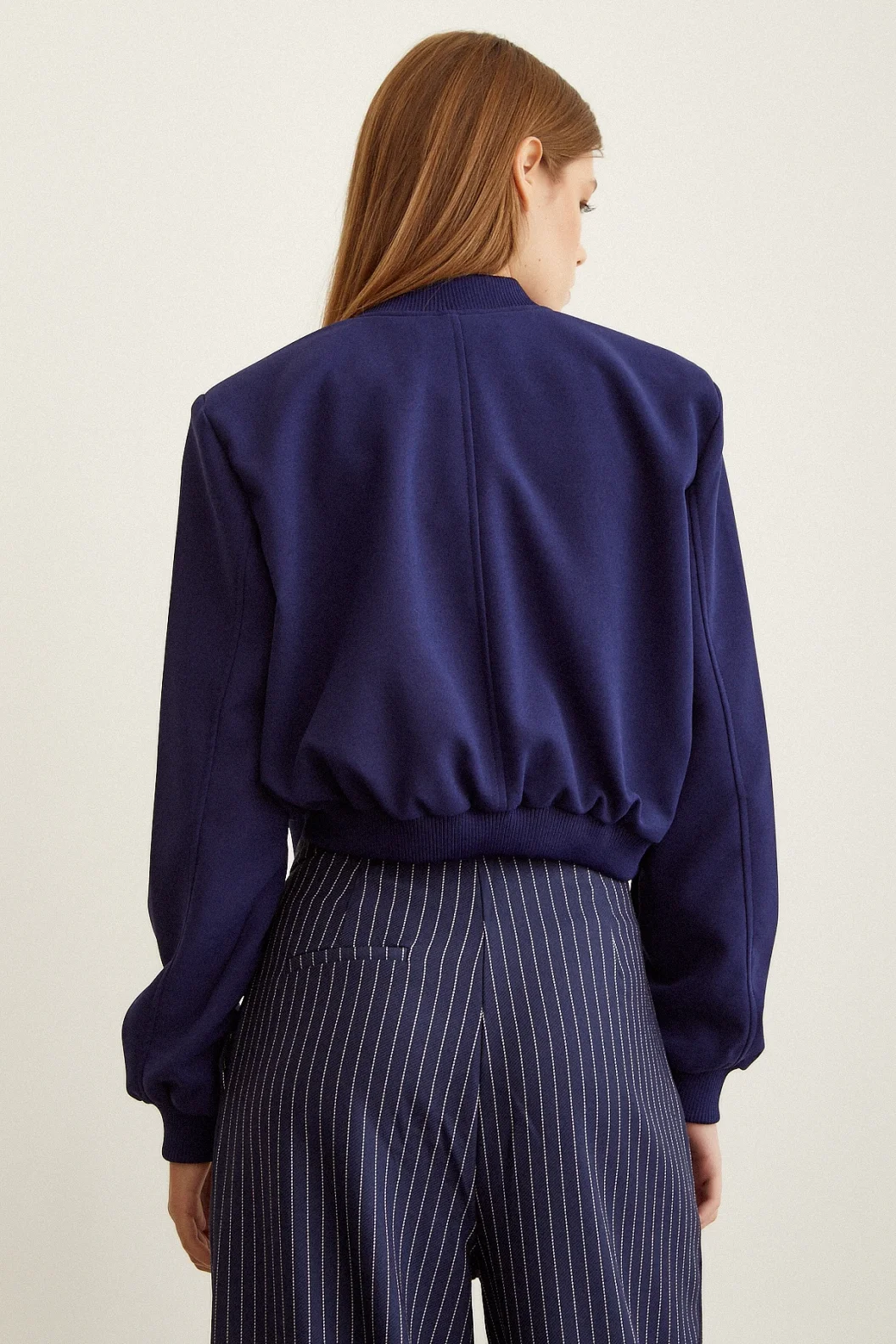 Gefütterte Raus Bügel Jacke Navy