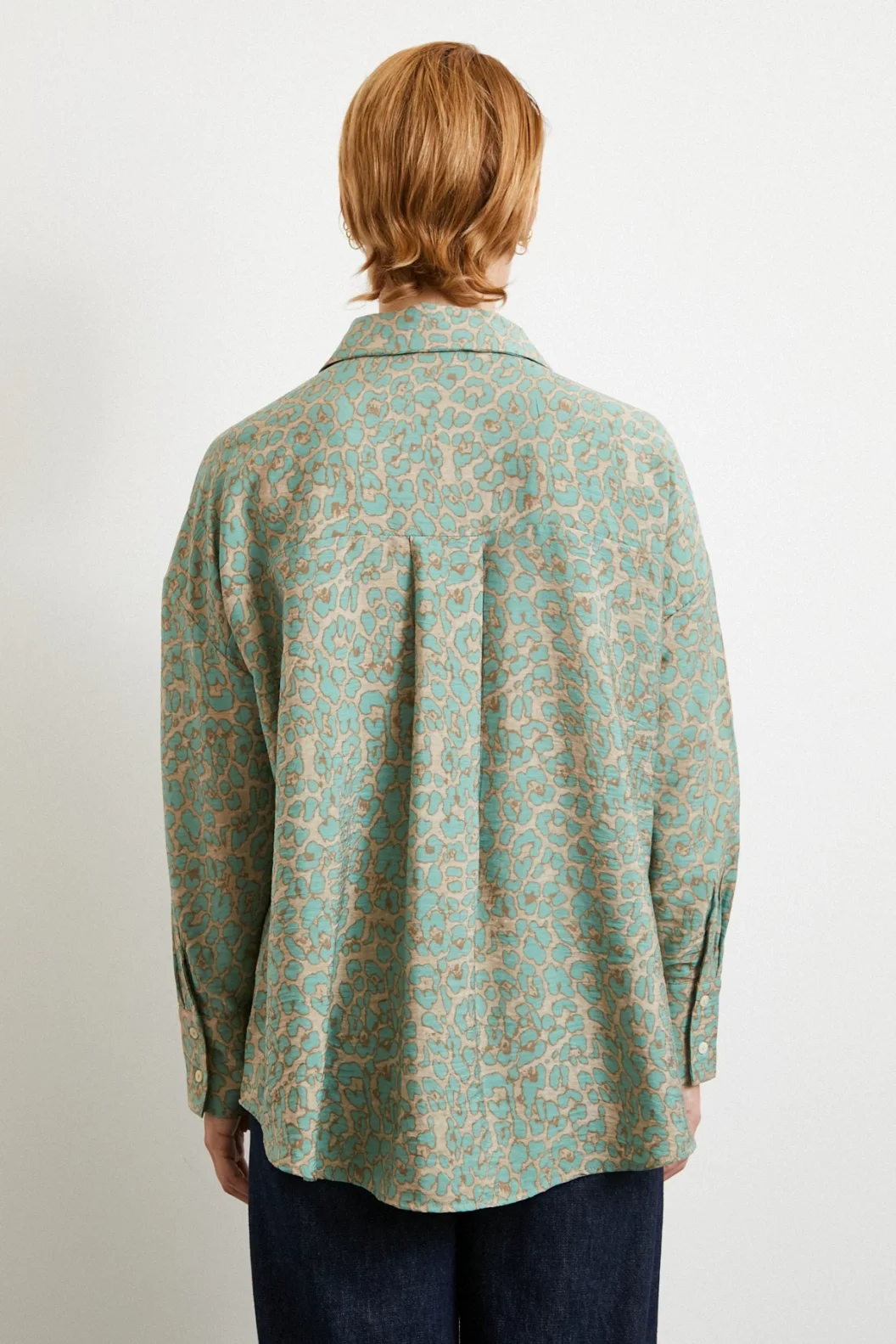 Leopar Desen Javanez Gömlek Fuşya