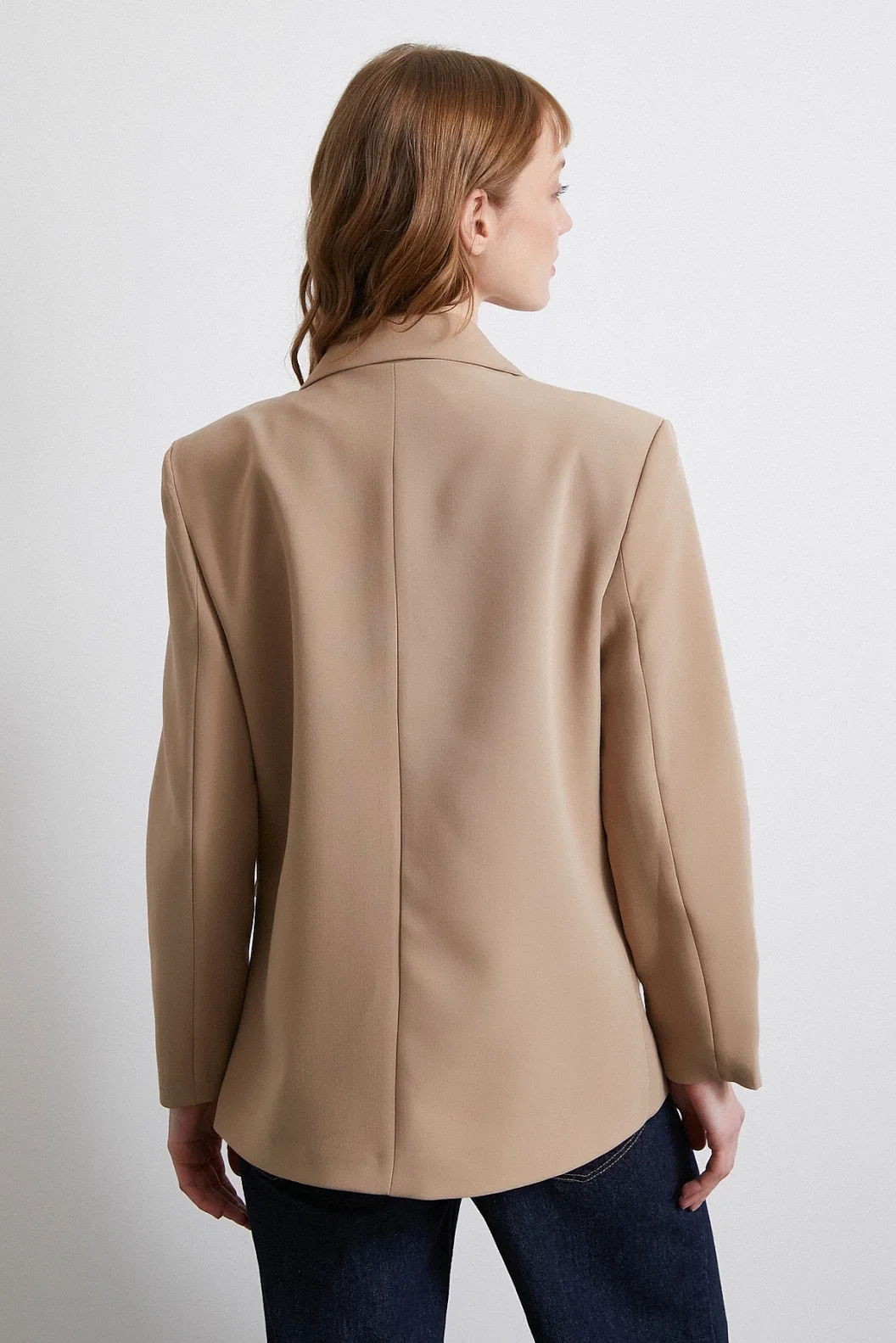 Klasik Poliviskon Ceket Bej