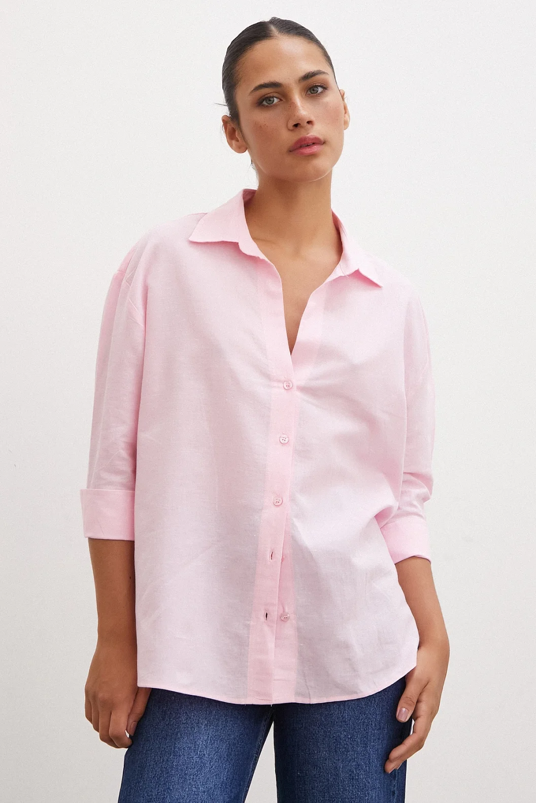 Pink Poor Arm Shirt with Slit