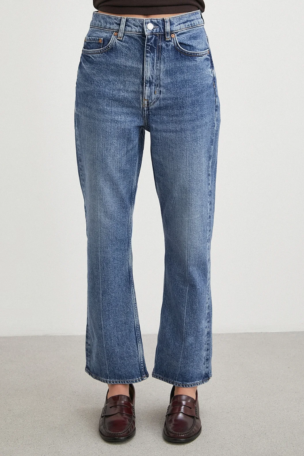 Beş Cepli Yüksek Bel Regular Fit Jean Mavi