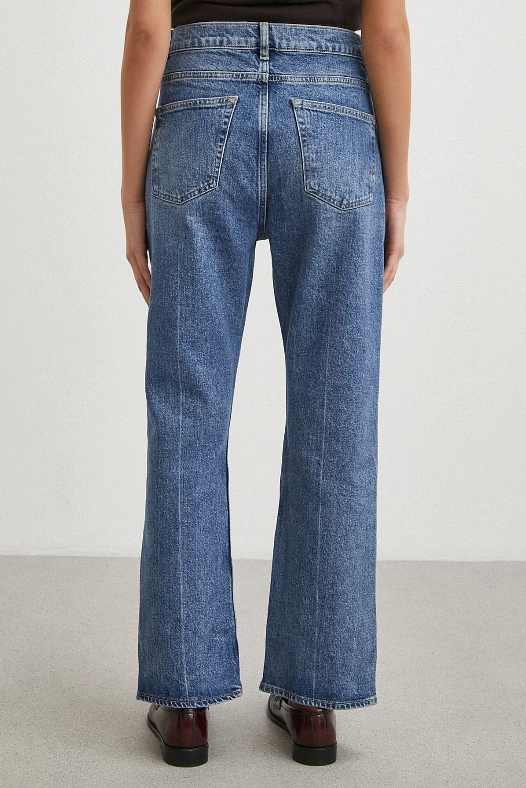 Beş Cepli Yüksek Bel Regular Fit Jean Mavi