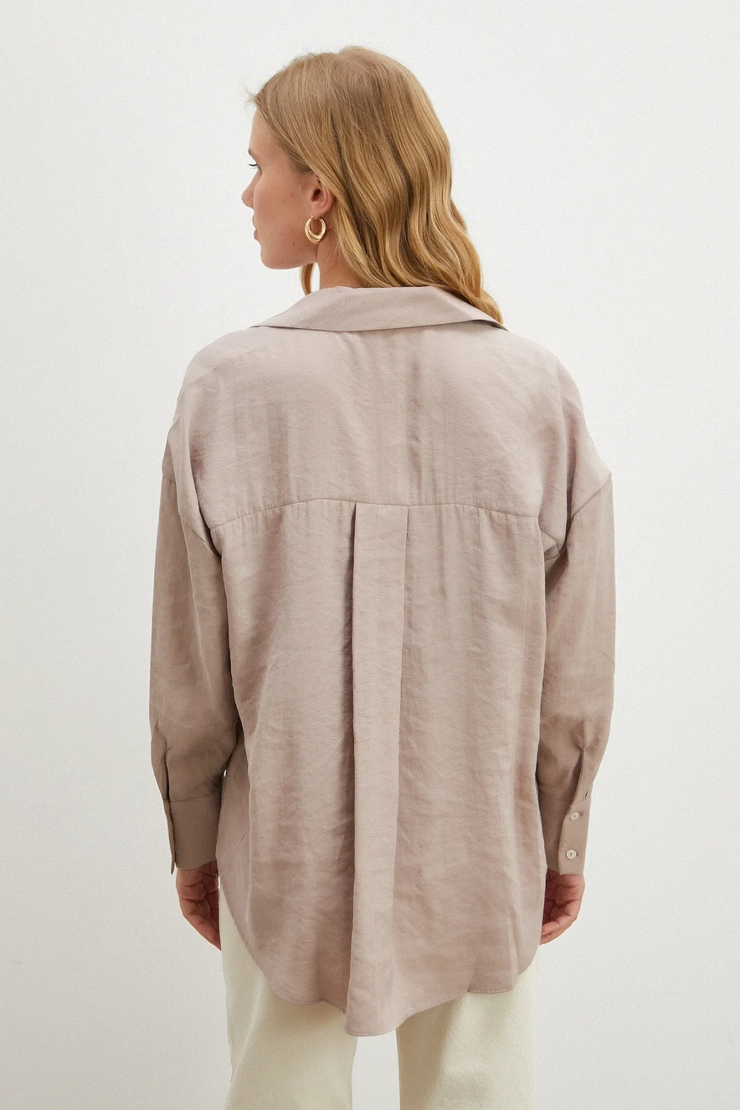 Basic Modal Gömlek Kum Beji