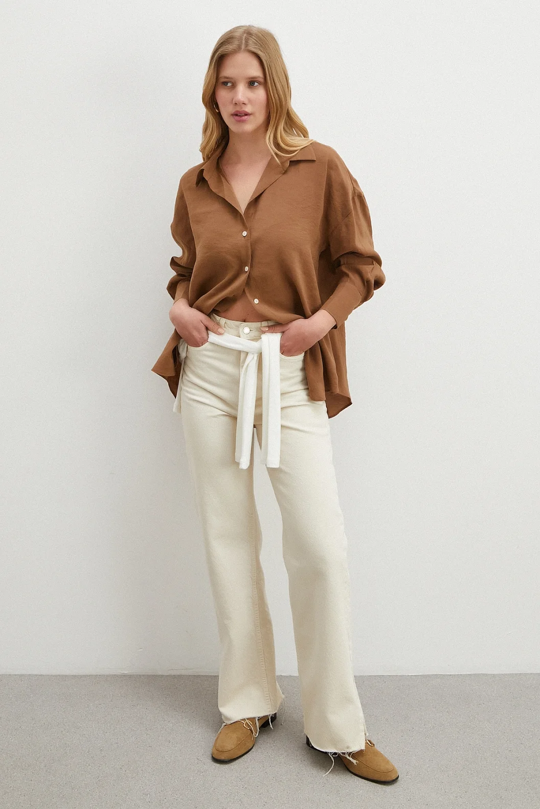 Basic Modal Gömlek Kahve