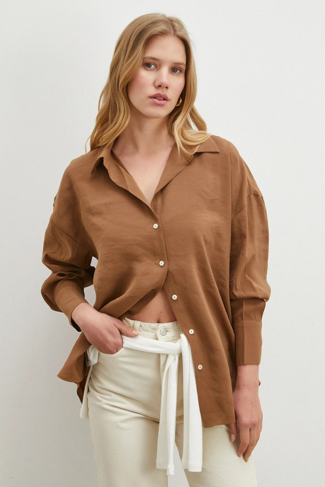 Basic Modal Gömlek Kahve