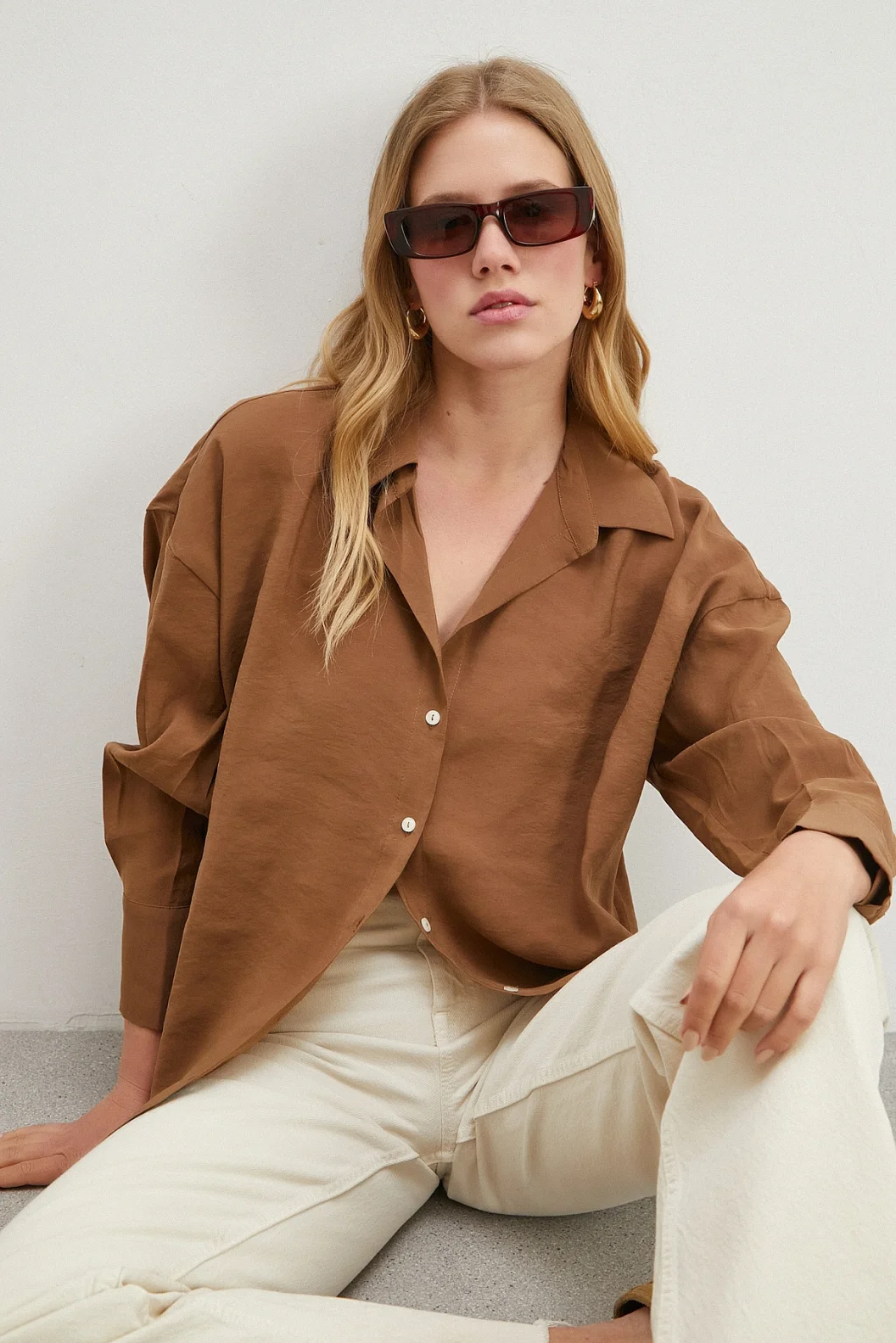 Basic Modal Gömlek Kahve