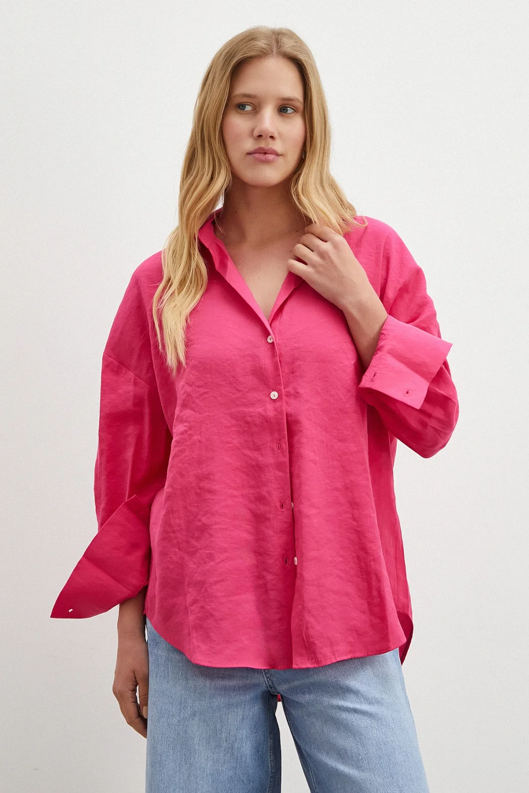 Basic Modal Gömlek Fuşya