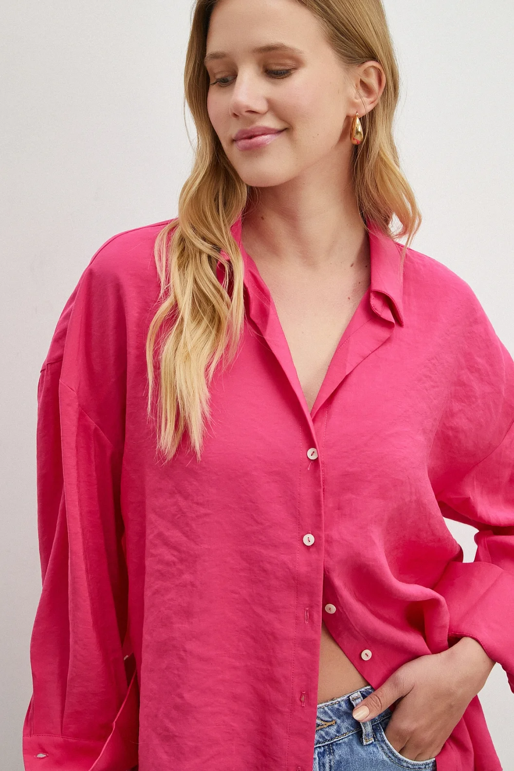 Basic Modal Gömlek Fuşya
