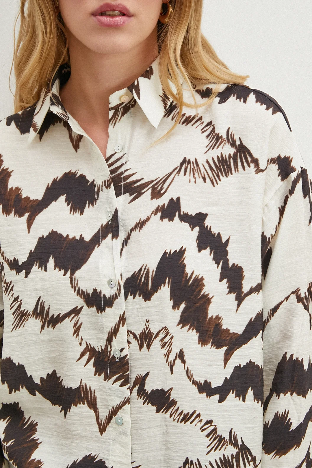 Mountain Desen Gömlek Kahve