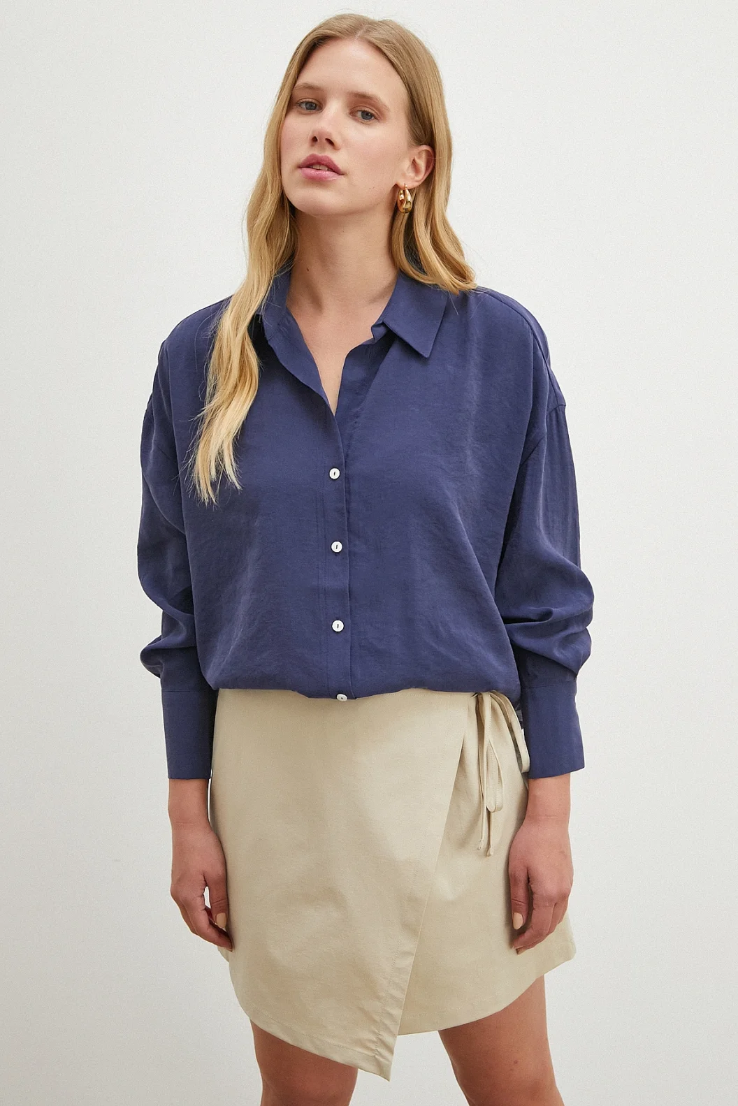 Basic Modal Gömlek Lacivert