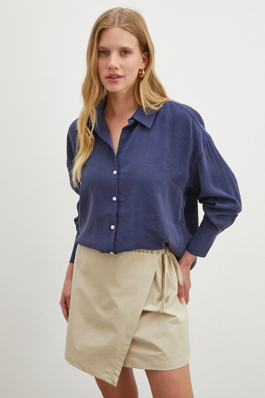 Basic Modal Gömlek Lacivert