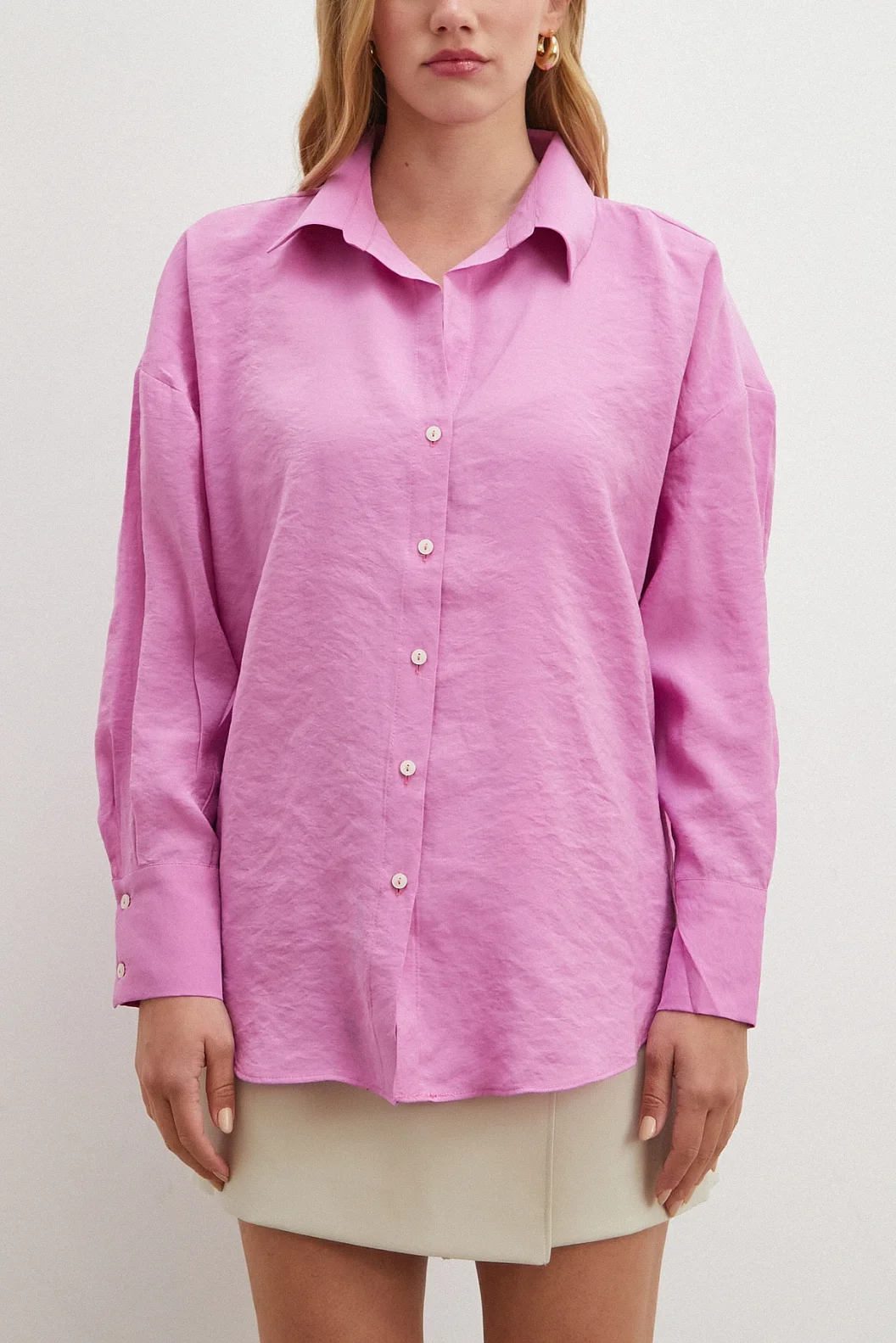 Basic Modal Gömlek Mor