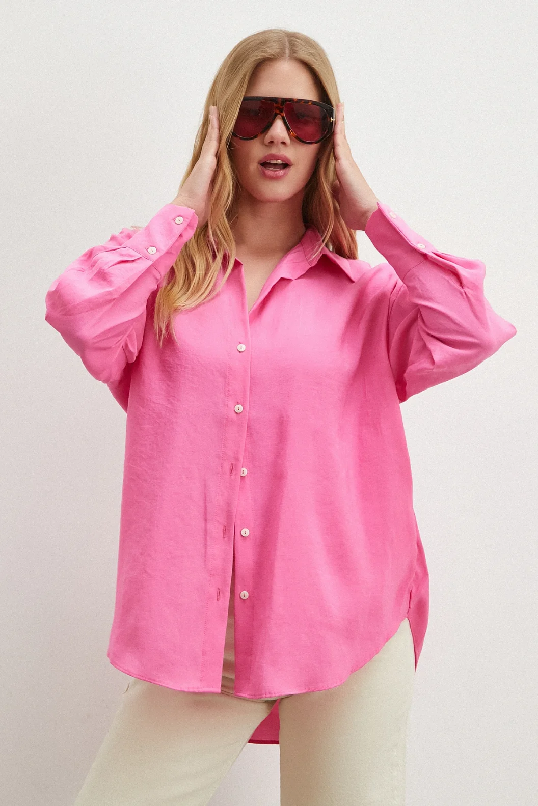 Basic Modal Gömlek Pembe