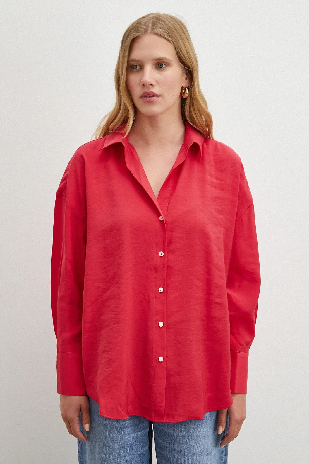 Basic Modal Gömlek Kırmızı