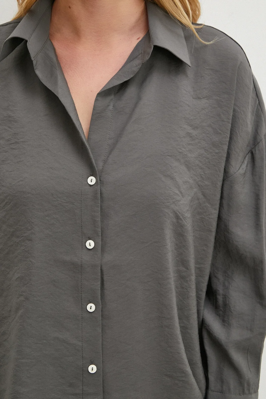 Basic Modal Gömlek Gri