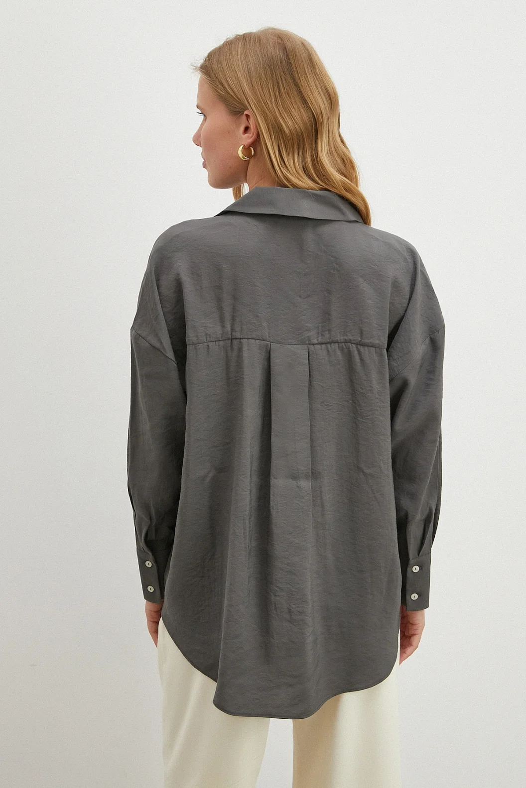 Basic Modal Gömlek Gri