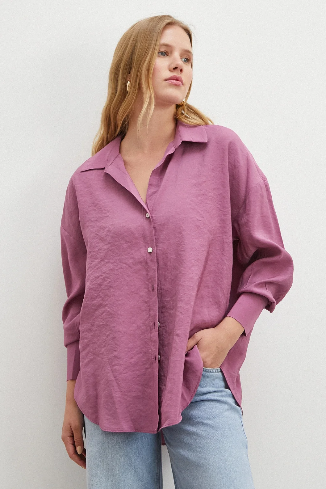 Basic Modal Gömlek Mürdüm