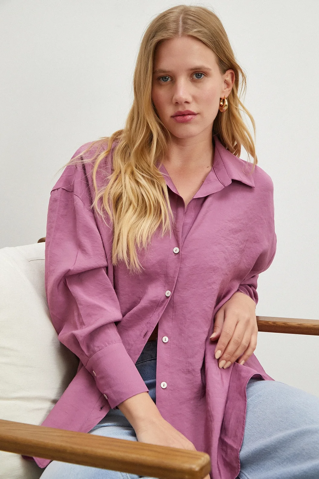 Basic Modal Gömlek Mürdüm