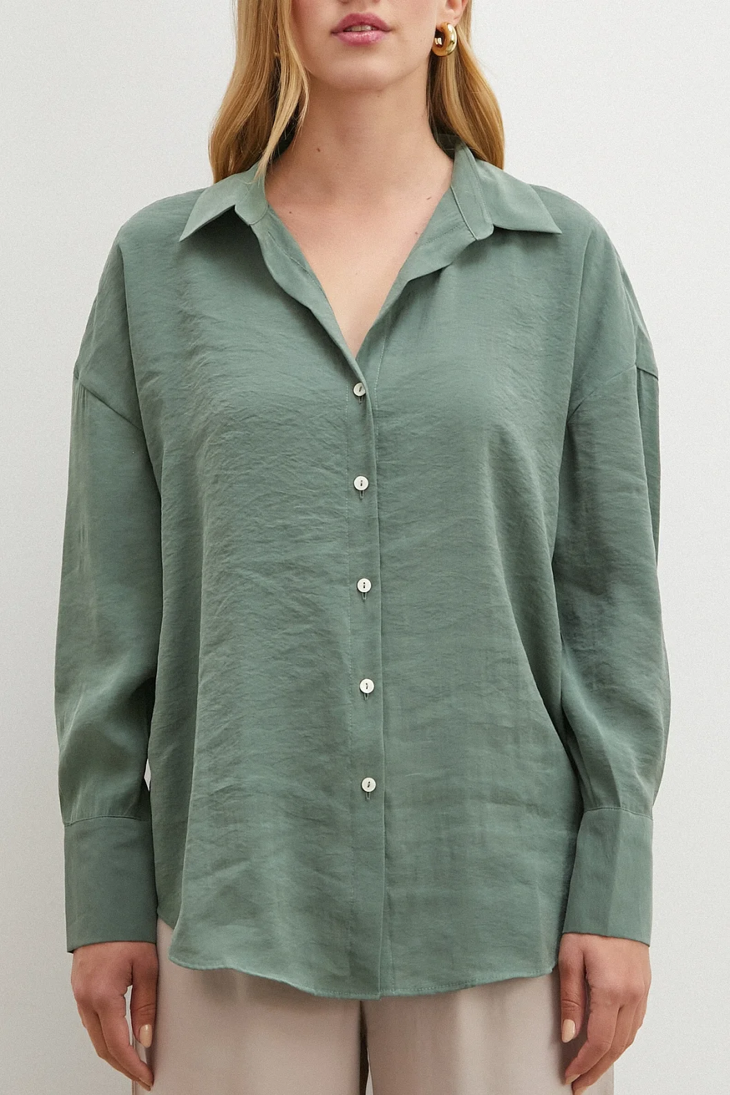 Basic Modal Gömlek Yeşil