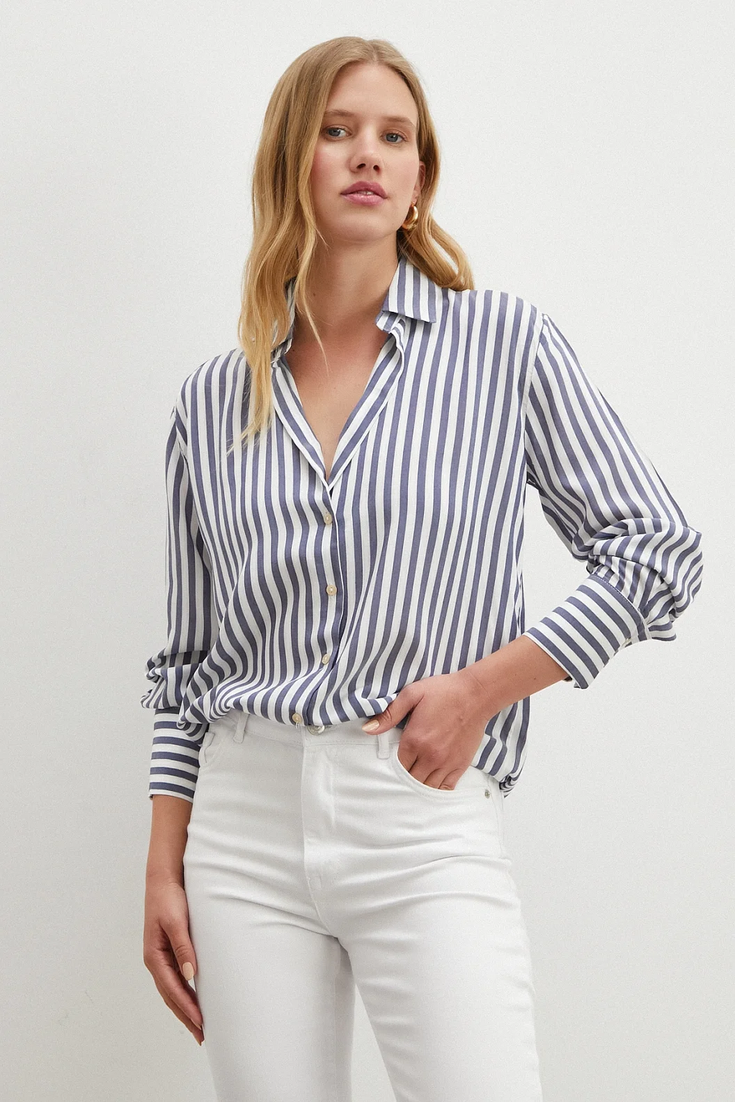 Mehrfarbiges Hemd Blau