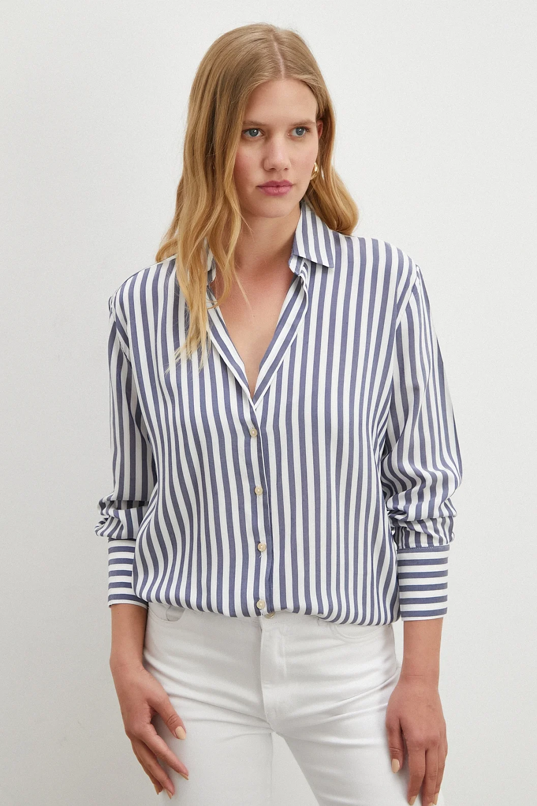 Mehrfarbiges Hemd Blau