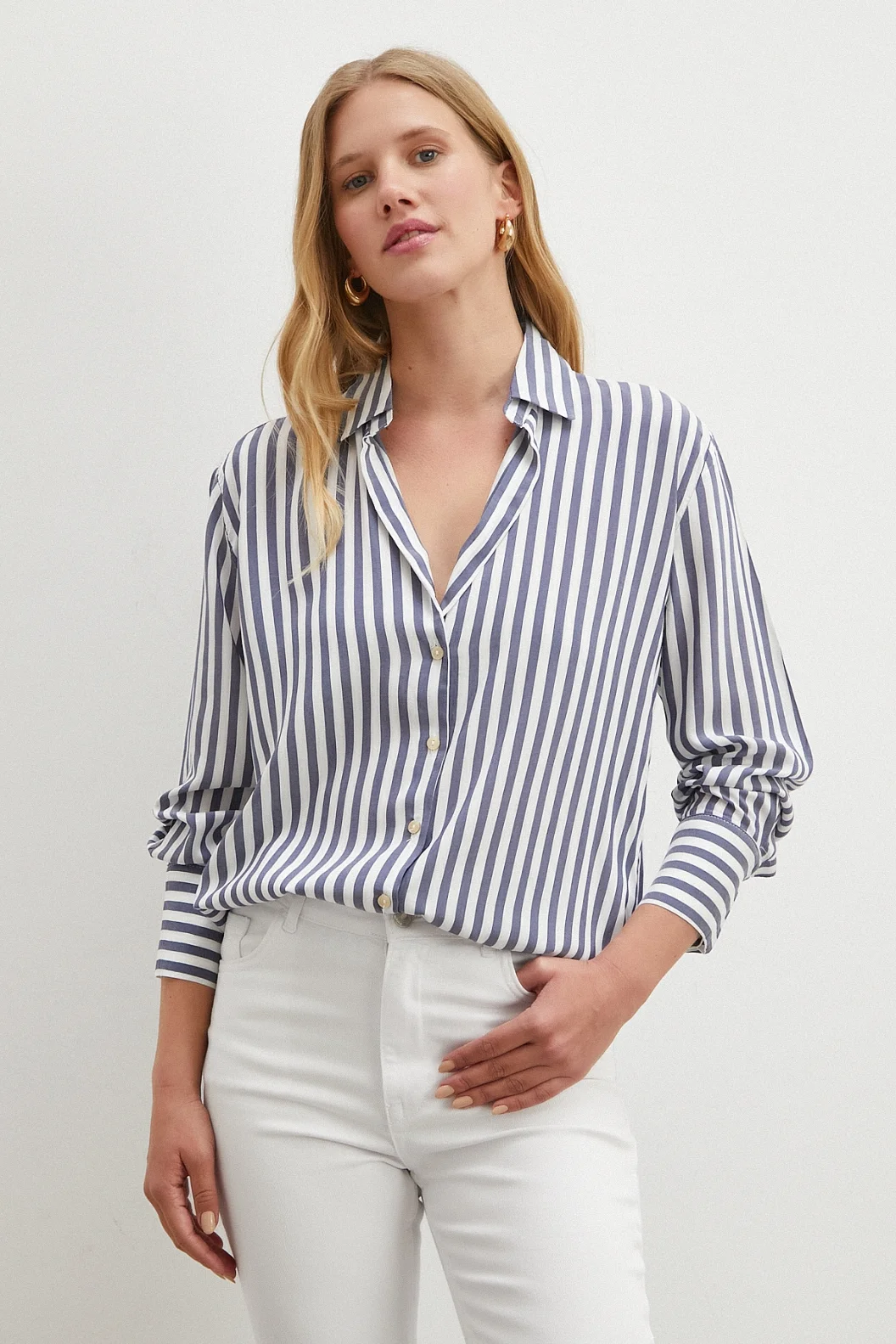 Mehrfarbiges Hemd Blau