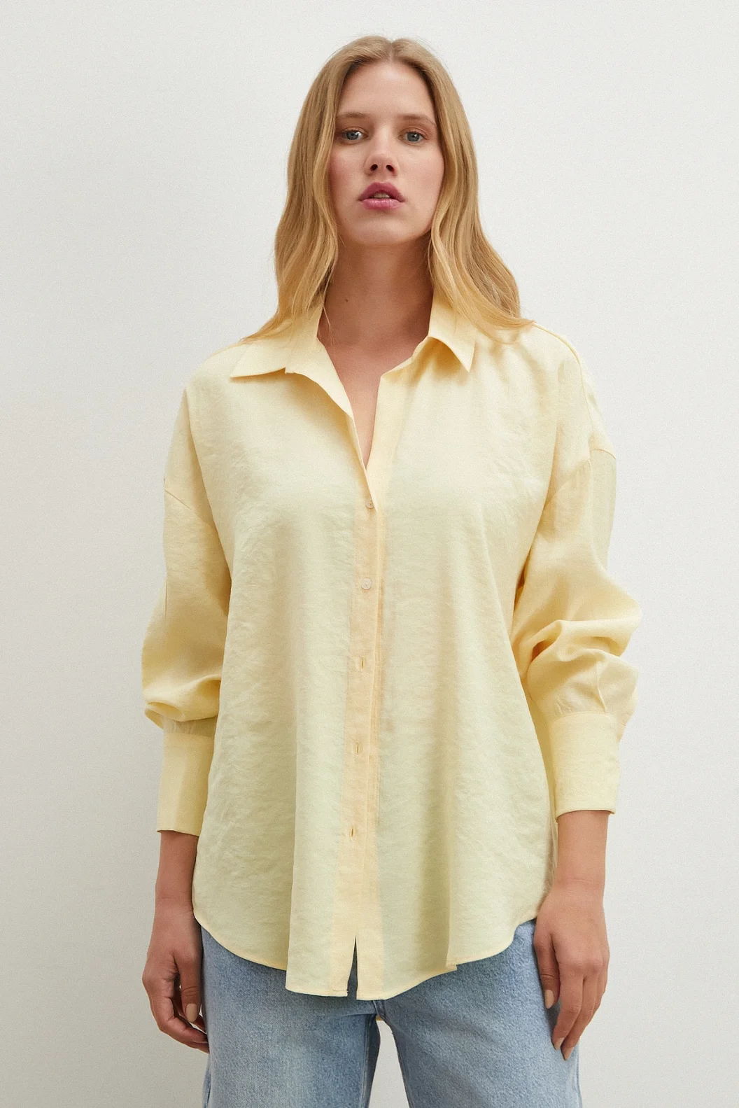 Basic Modal Gömlek Sarı