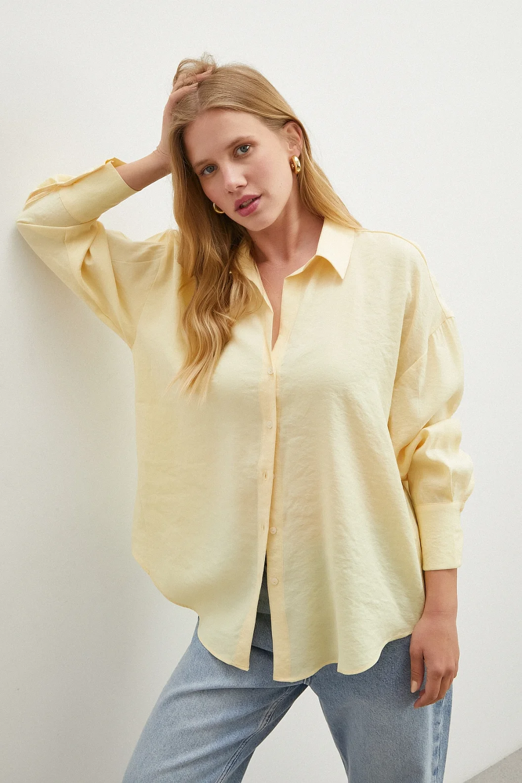 Basic Modal Gömlek Sarı