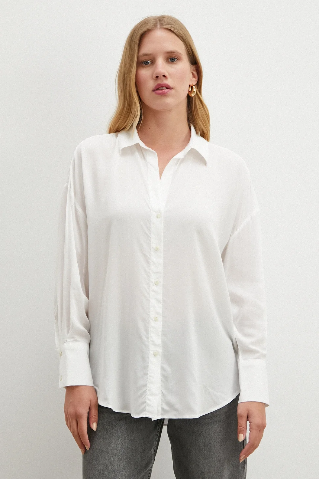 Viskon Basic Gömlek Beyaz