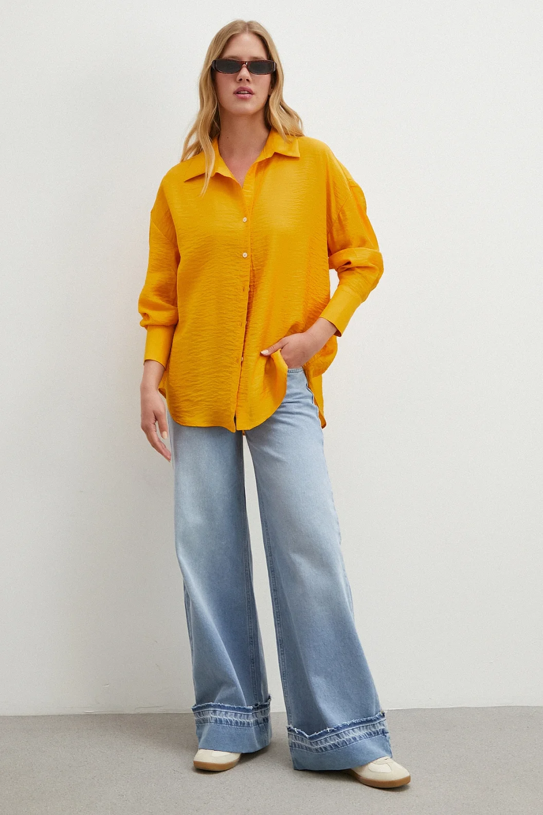 Basic Modal Gömlek Hardal