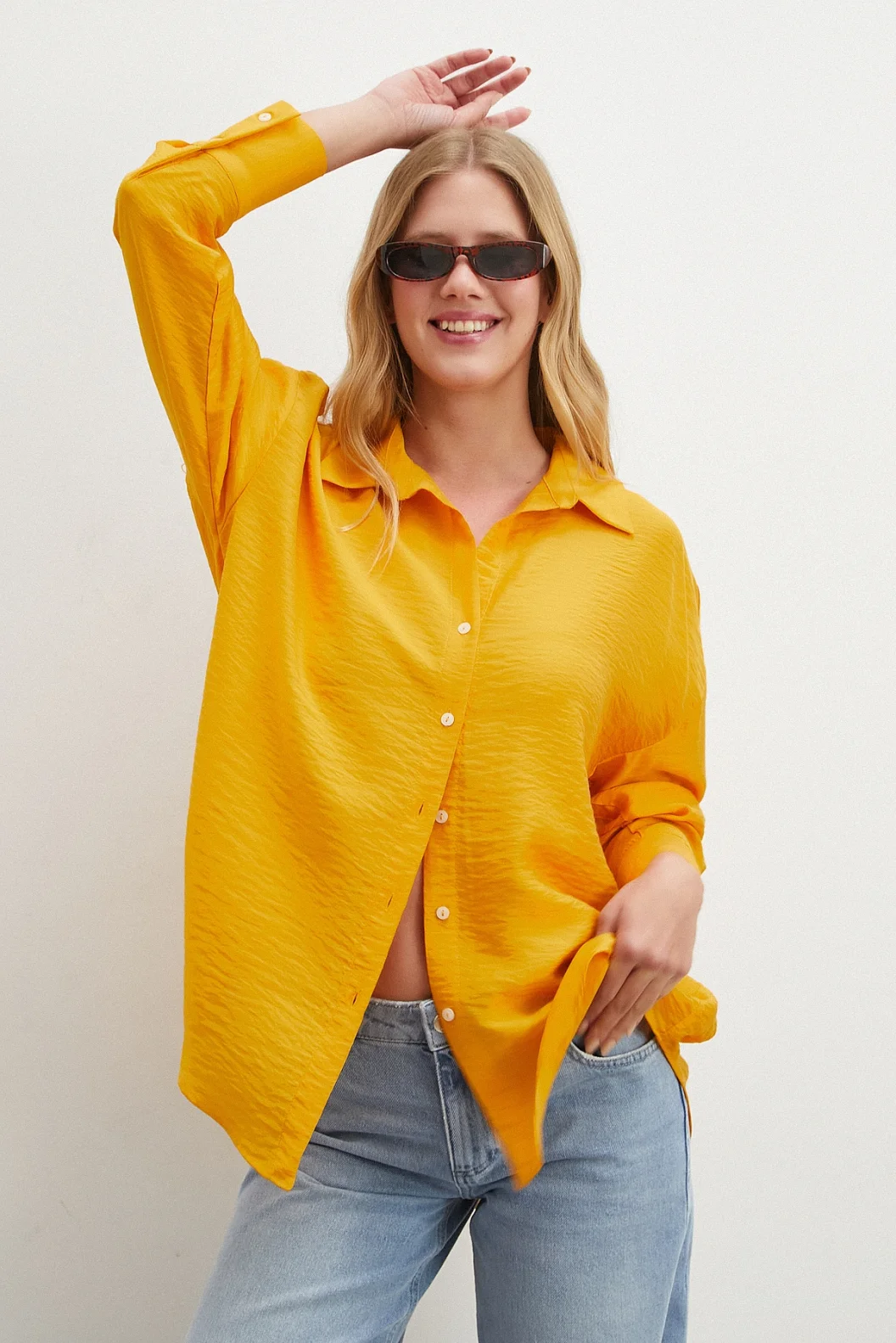 Basic Modal Gömlek Hardal