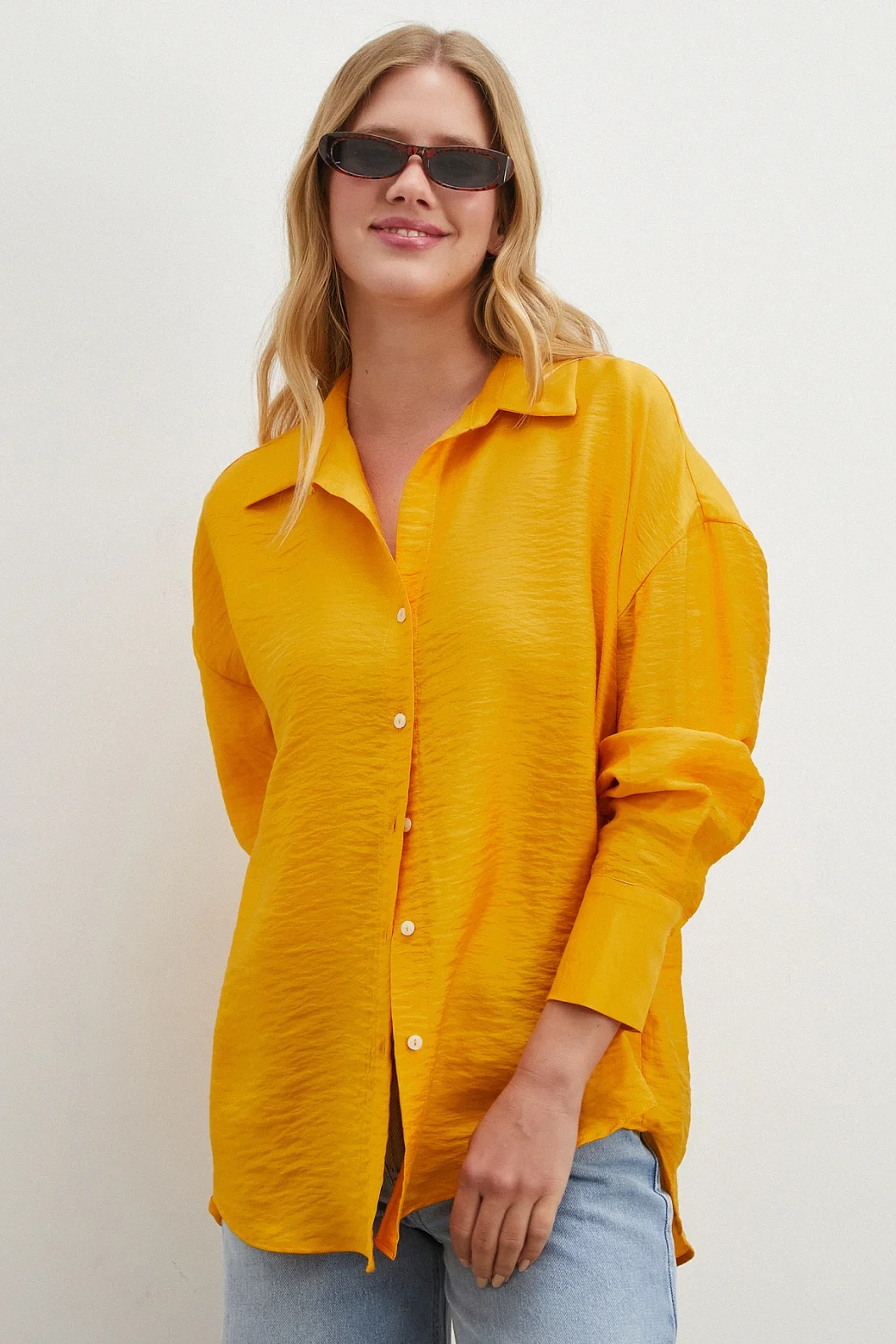 Basic Modal Gömlek Hardal