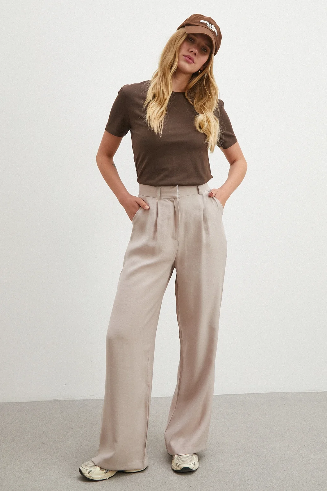 Modal Palazzo Pantolon Pudra